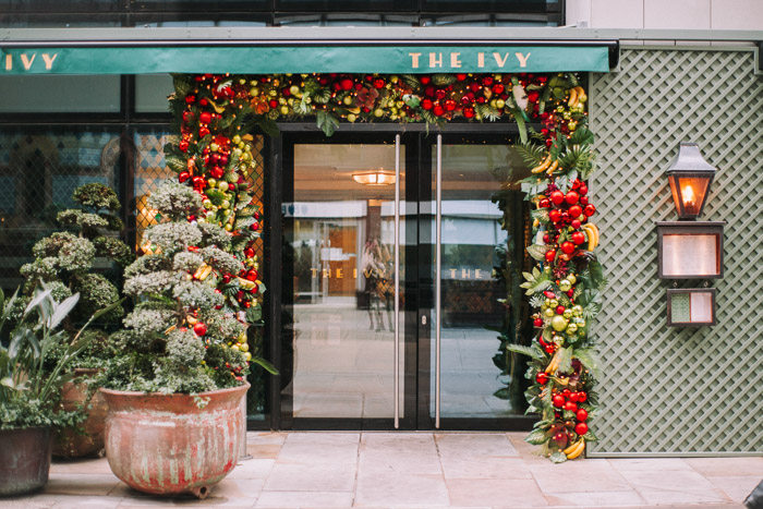 baubles, christmas floral design, christmas in london, christmas lights, creative floral installations, creative london florist, doorways, Early Hours London, iconic stores in london, kings road, london christmas, london facades, London florist, london flowers, places to visit in london, pretty little london, shop windows, showdry, Store Fronts, The Ivy, The ivy Cafe, The Ivy Restuarant, visit london, Wimbledon