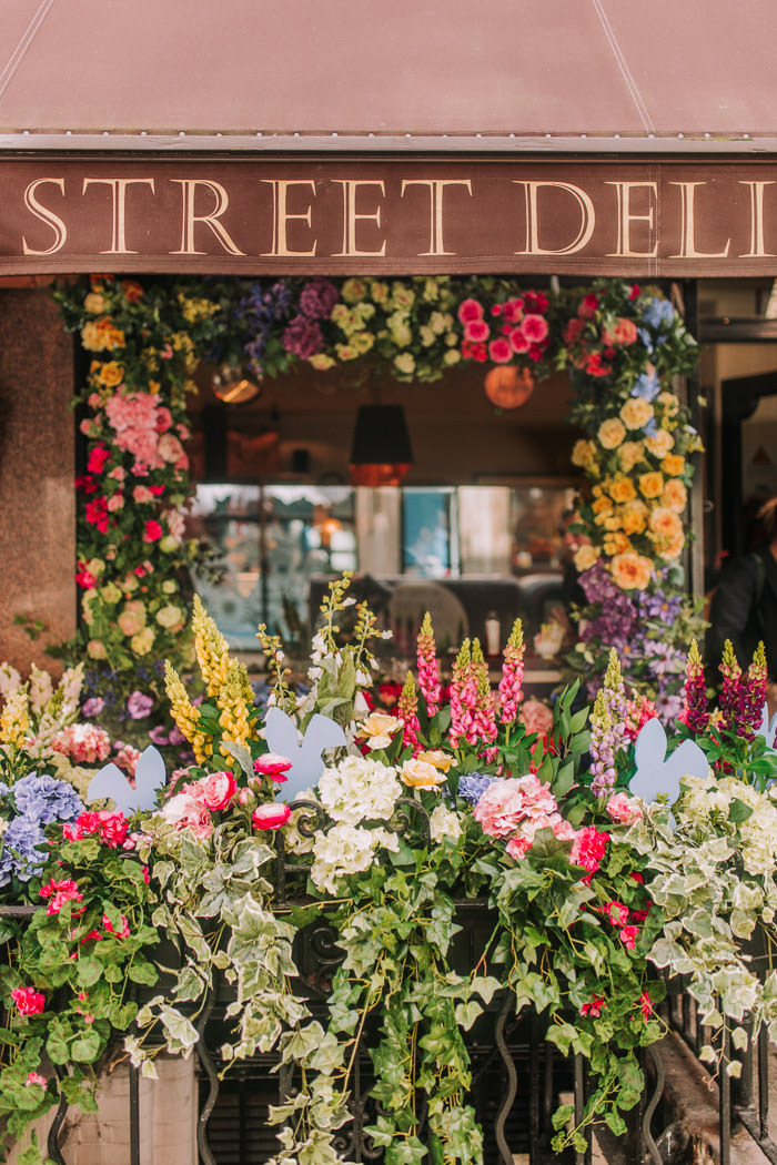 doors of london, early hours london, easter blooms, easter bunnies, easter flowers, easter installations, easter rabbits, floral installations, floral wall, iconic london restuarants, iconic london shops, london florist, mayfair, spring flowers, The mount Street deli
