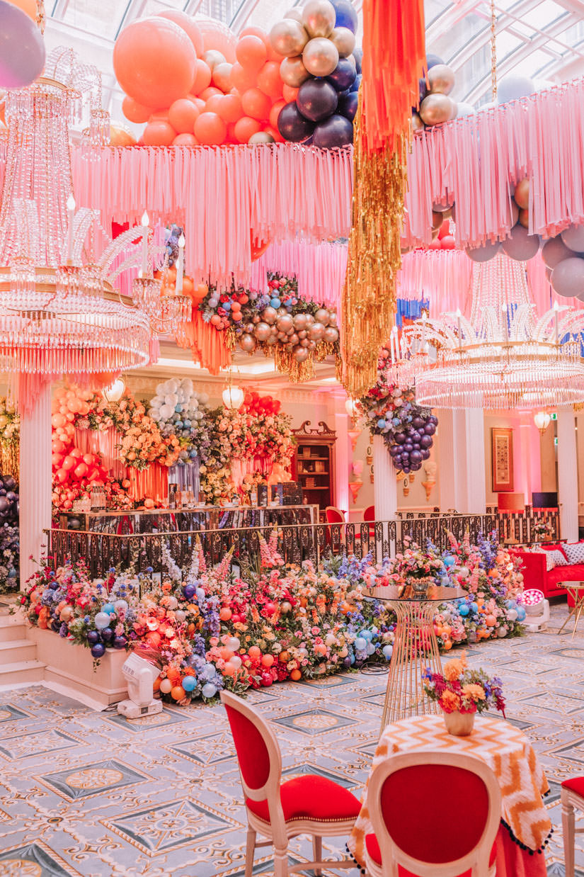 bubblegum balloons, Early Hours London, fiesta forever, hotel flowers, lodnon florist, luxury florist, luxury london florist, photobooth, summer fiesta, tassels, the lanesborough
