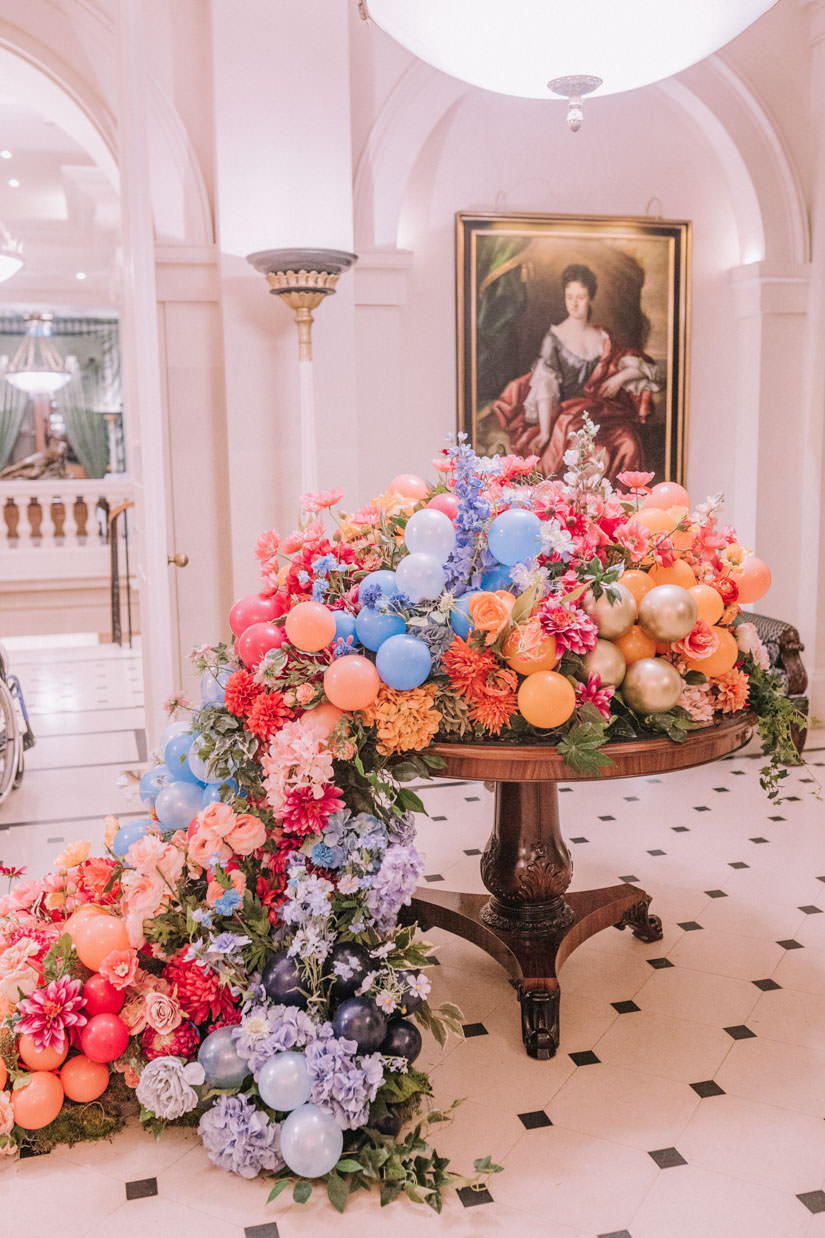 bubblegum balloons, Early Hours London, fiesta forever, hotel flowers, lodnon florist, luxury florist, luxury london florist, photobooth, summer fiesta, tassels, the lanesborough