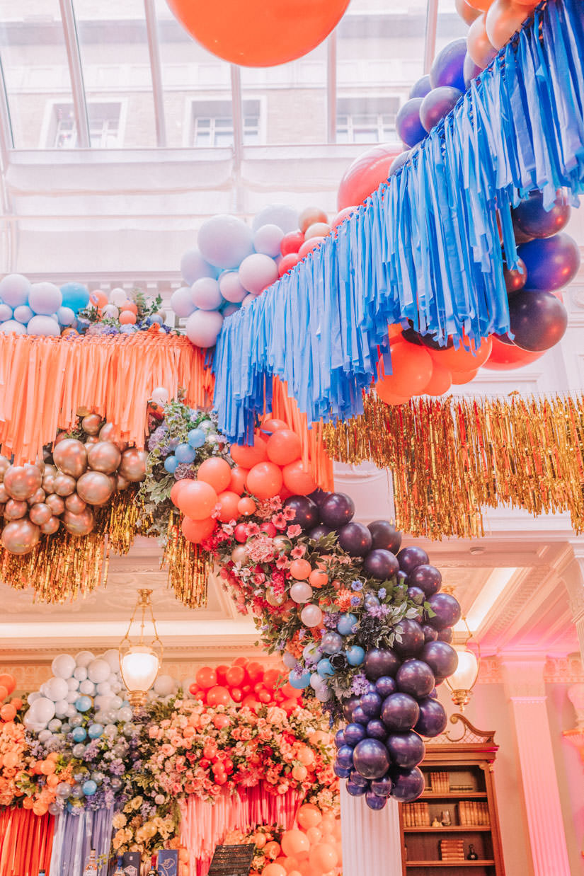 bubblegum balloons, Early Hours London, fiesta forever, hotel flowers, lodnon florist, luxury florist, luxury london florist, london event florist, summer fiesta, tassels, the lanesborough