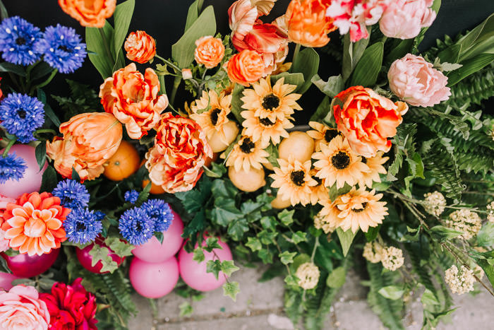 colourful florals, doors of london, early hours london, faux flowers, floral workshop, Grounds and Grapes, iconic london restuarants, influencers event, innovative london florist, london florist, mr and mrs Unique, press event, rainbow florals, shop fronts, spring flowers